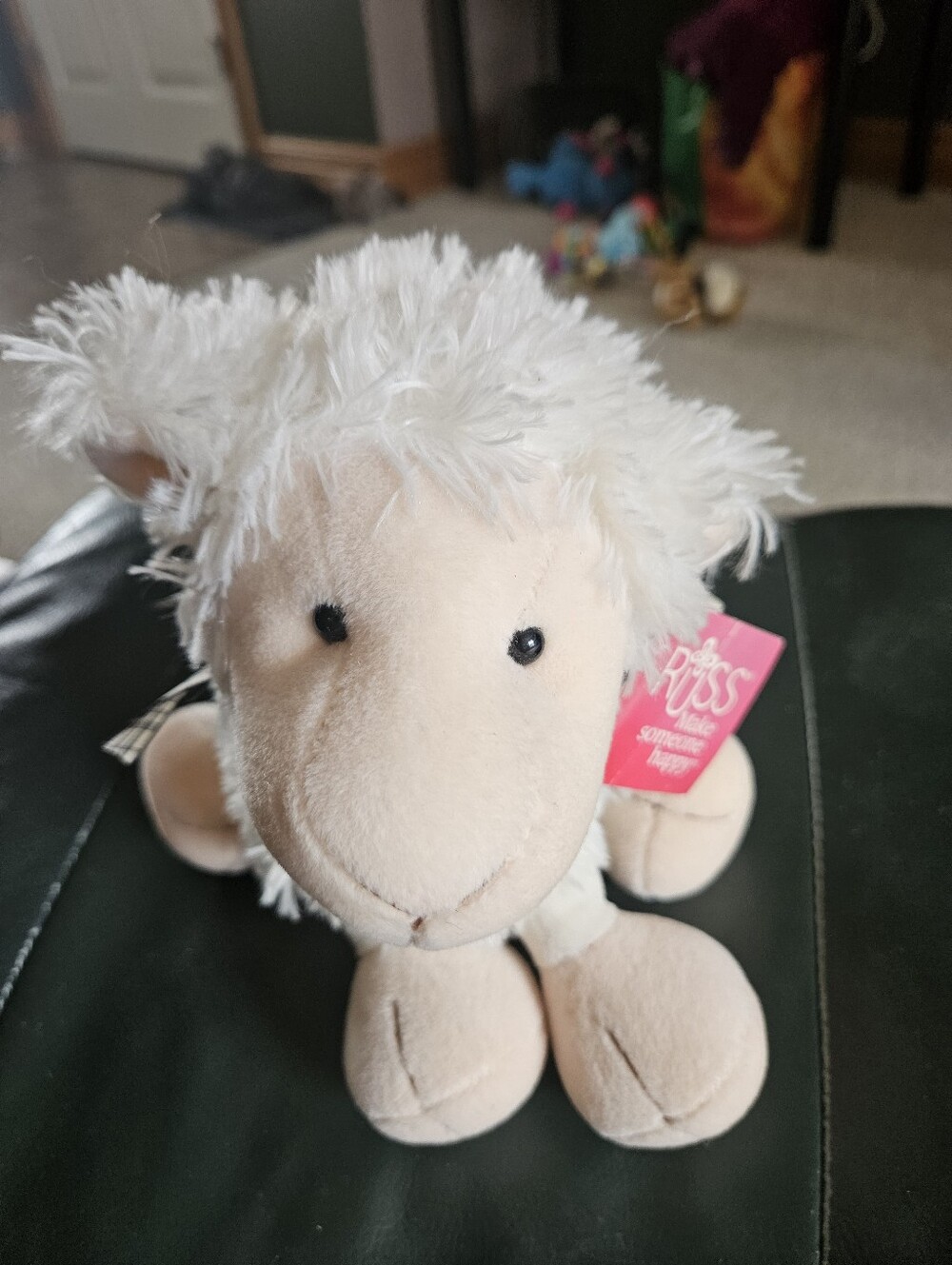 Vintage Russ Plush Lamb Stuffed Animal - Cream & White